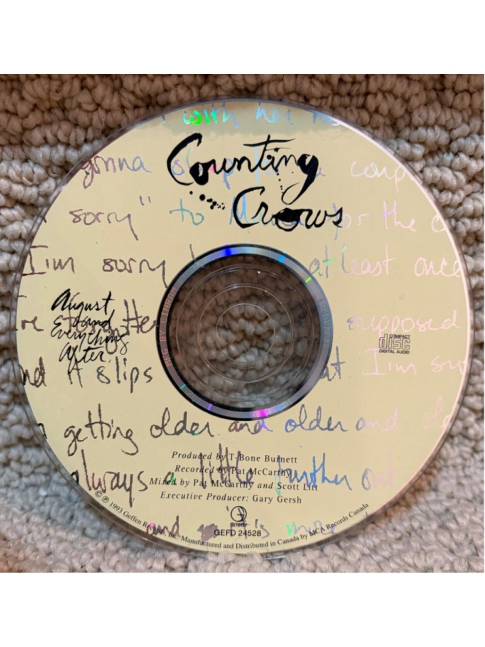 Counting Crows August and Everything After CD Beige Black One Size